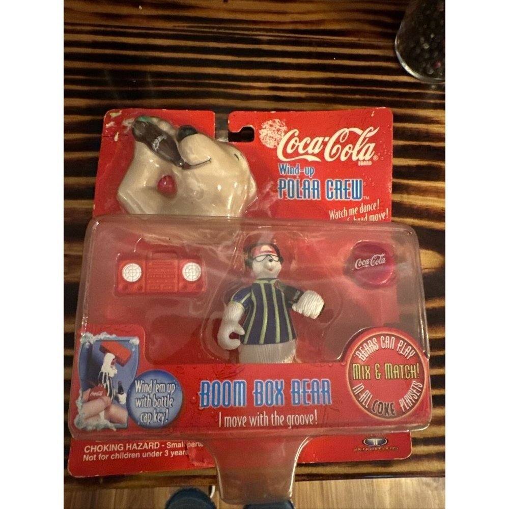 Coca-Cola Wind-Up Polar Crew Boom Box Bear Mix & Match Play Set Vintage New‎